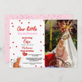 Valentinstag Sweetheart Birthday Einladung (Vorne/Hinten)