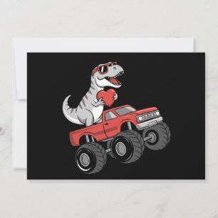 Valentinstag T Rex Dinosaur fährt Monstertruck Einladung