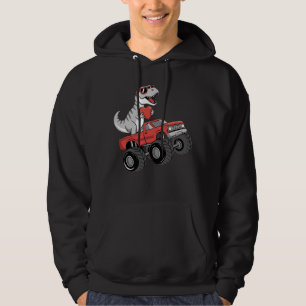 Valentinstag T Rex Dinosaur fährt Monstertruck Hoodie