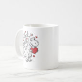 Valentinstag T Rex Dinosaur trotzt Herz Kaffeetasse (Vorderseite Links)