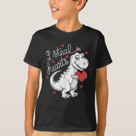 Valentinstag T Rex Dinosaur trotzt Herz T-Shirt