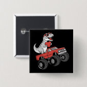 Valentinstag T Rex Dinosaurier Riding Monster Truc Button (Vorne & Hinten)