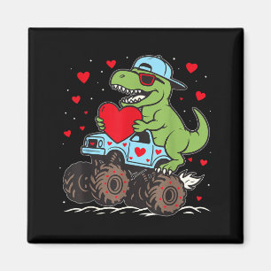 Valentinstag T Rex fährt Monstertruck Lustig Zu Magnet