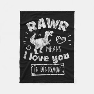 Valentinstag T-Rex Rawr bedeutet Ich liebe Dich in Fleecedecke