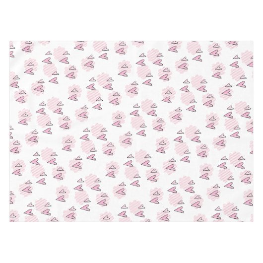 Valentinstag Tablette Rosa Herz Streifen Tischdecke (Vorderseite (Horizontal))