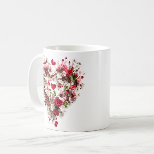 Valentinstag-Tagesherz Kaffeetasse (Vorderseite Links)