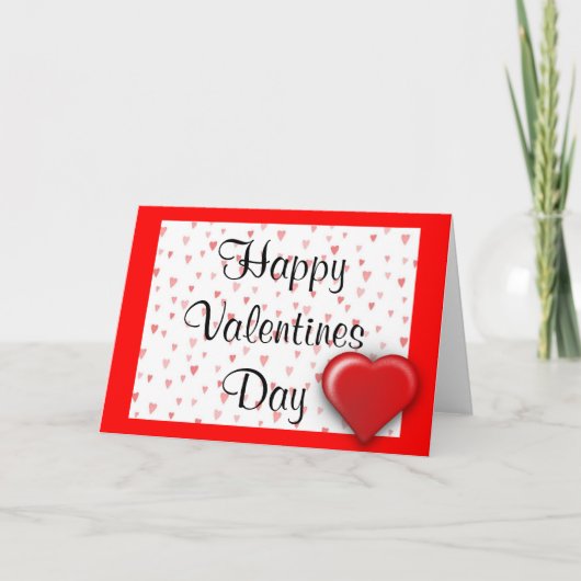 Valentinstag Tageskarte Herz Feiertagskarte (Vorderseite)