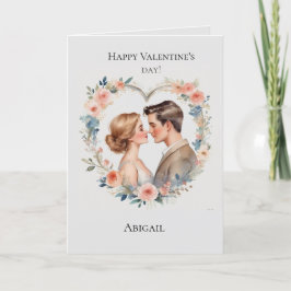 Valentinstag-Tageskarte von Rosa Herz für sie Feiertagskarte