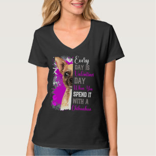 Valentinstag Tan Chihuahua Mama Mutter Niedlich Ro T-Shirt