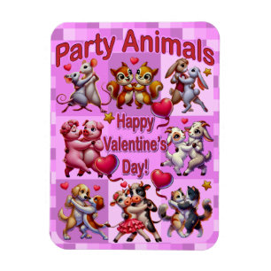 Valentinstag Tanzende Paare "Party Animals" Magnet