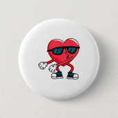 Valentinstag Tanzendes Herz Button (Vorderseite)