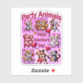 Valentinstag Tanzpaare "Party Animals" Aufkleber (Blatt)