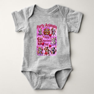 Valentinstag Tanzpaare "Party Animals" Baby Strampler