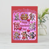 Valentinstag Tanzpaare "Party Animals" Einladung (Stehend Vorderseite)