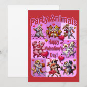 Valentinstag Tanzpaare "Party Animals" Einladung (Vorne/Hinten)