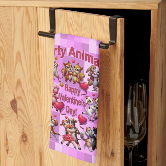 Valentinstag Tanzpaare "Party Animals" Geschirrtuch (Drittel gefaltet)