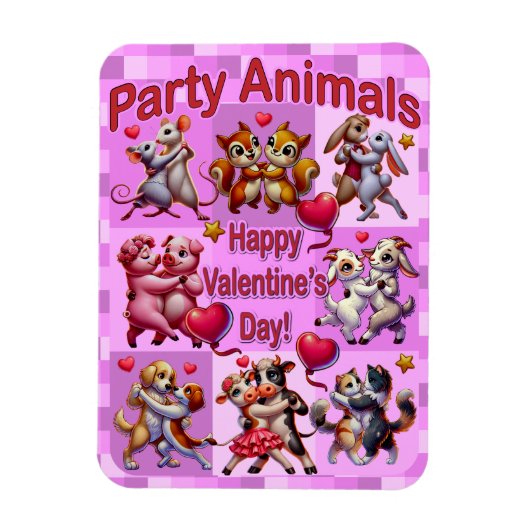 Valentinstag Tanzpaare "Party Animals" Magnet (Vertikal)