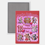 Valentinstag Tanzpaare "Party Animals" Magnet (Vorderseite/Rückseite)