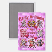 Valentinstag Tanzpaare "Party Animals" Magnet (Vorderseite/Rückseite)