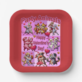 Valentinstag Tanzpaare "Party Animals" Pappteller