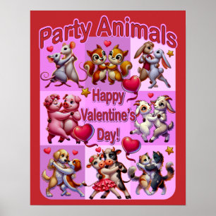 Valentinstag Tanzpaare "Party Animals" Poster