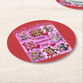 Valentinstag Tanzpaare "Party Animals" Runder Pappuntersetzer (Angewinkelt)