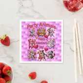 Valentinstag Tanzpaare "Party Animals" Serviette (Beispiel)