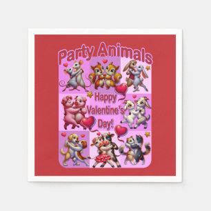 Valentinstag Tanzpaare "Party Animals" Serviette