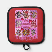 Valentinstag Tanzpaare "Party Animals" Topflappen (Vorderseite)