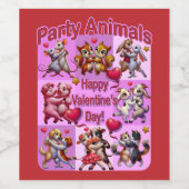 Valentinstag Tanzpaare "Party Animals" Weinetikett (Einzelnes Label)