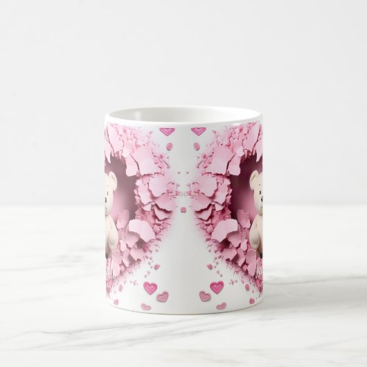 Valentinstag Tasse 3D-Teddybär (Mittel)
