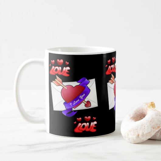 Valentinstag-Tasse Kaffeetasse (Mit Donut)