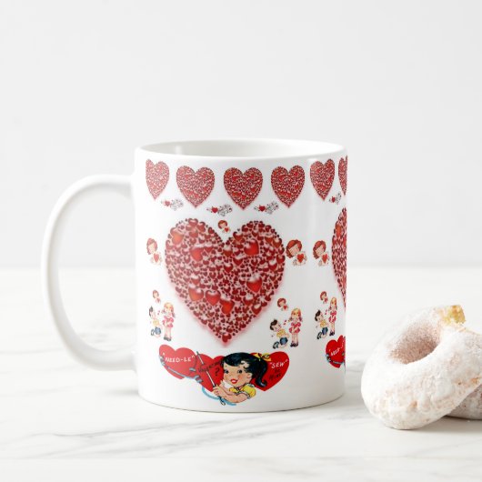 Valentinstag-Tasse Kaffeetasse (Mit Donut)