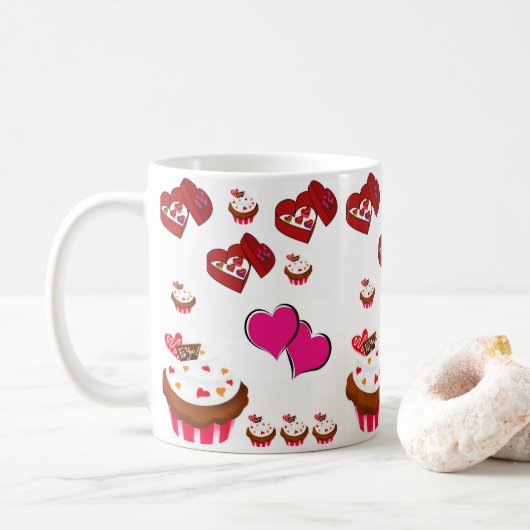 Valentinstag-Tasse Kaffeetasse (Mit Donut)