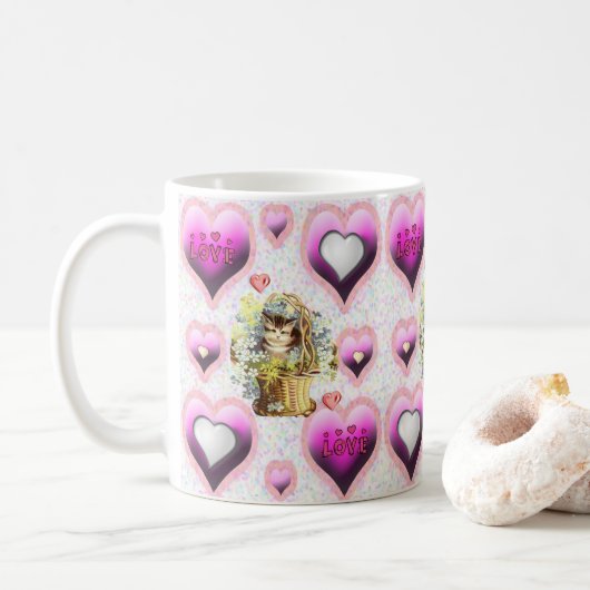Valentinstag-Tasse Kaffeetasse (Mit Donut)