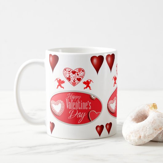 Valentinstag-Tasse Kaffeetasse (Mit Donut)