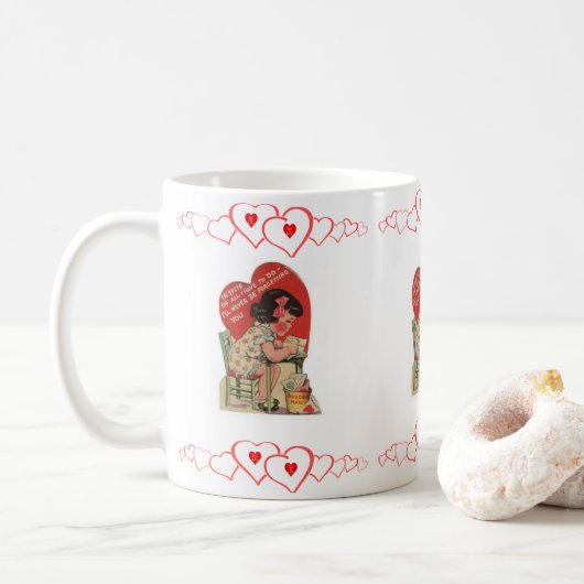 Valentinstag-Tasse Kaffeetasse (Mit Donut)