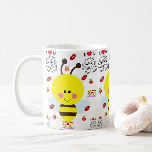 Valentinstag-Tasse Kaffeetasse (Mit Donut)