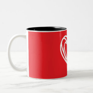 Valentinstag-Tasse mit einem Herz für ein Mädchen Zweifarbige Tasse