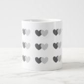 Valentinstag Tasse mit grauem Herzmuster (Vorderseite)