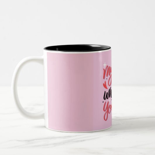 Valentinstag Tasse mit romantischen Lettern (Links)