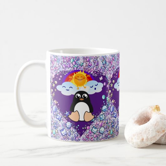 Valentinstag Tasse Pinguin Hearts (Mit Donut)