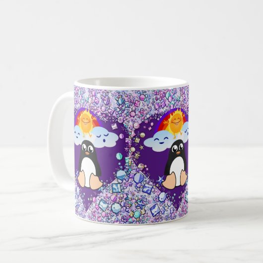Valentinstag Tasse Pinguin Hearts (Vorderseite Links)