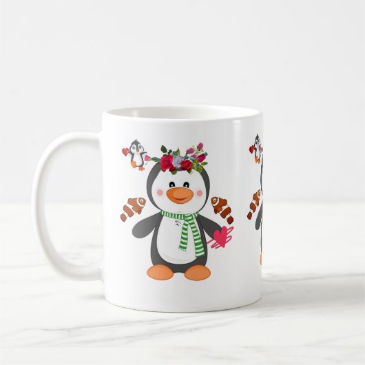 Valentinstag Tasse Pinguin Hearts (Links)