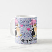 Valentinstag Tasse Pinguin Hearts (Vorderseite Links)
