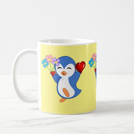 Valentinstag Tasse Pinguin Hearts (Links)