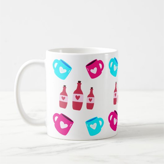 Valentinstag-Tassen und -Flaschen  Kaffeetasse (Links)