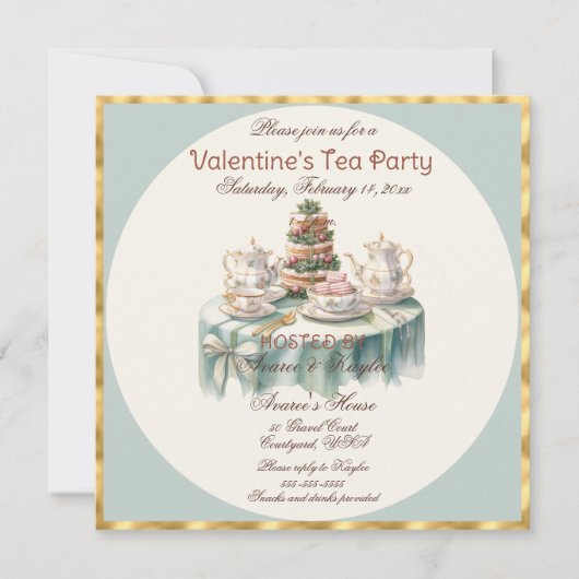 Valentinstag Tea Party (Vorderseite)