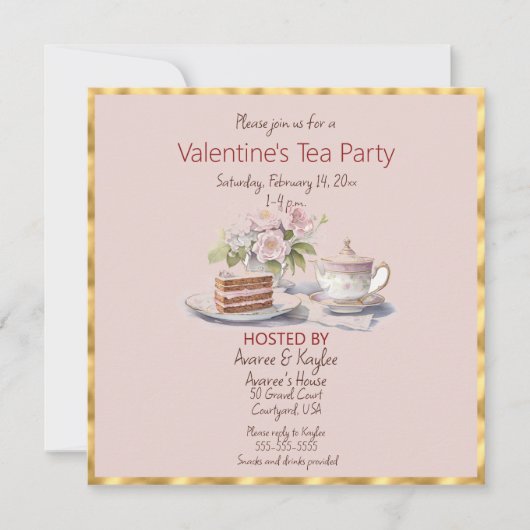 Valentinstag Tea Party (Vorderseite)