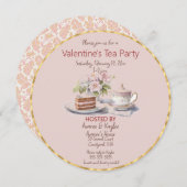 Valentinstag Tea Party Einladung (Vorne/Hinten)